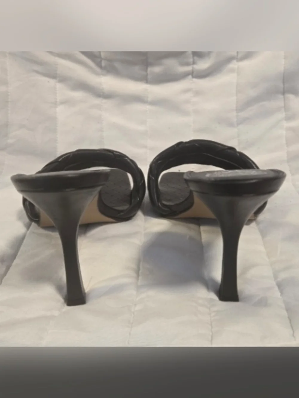 Vince Camuto Black Braided Strap Square Toe Heels Size 10